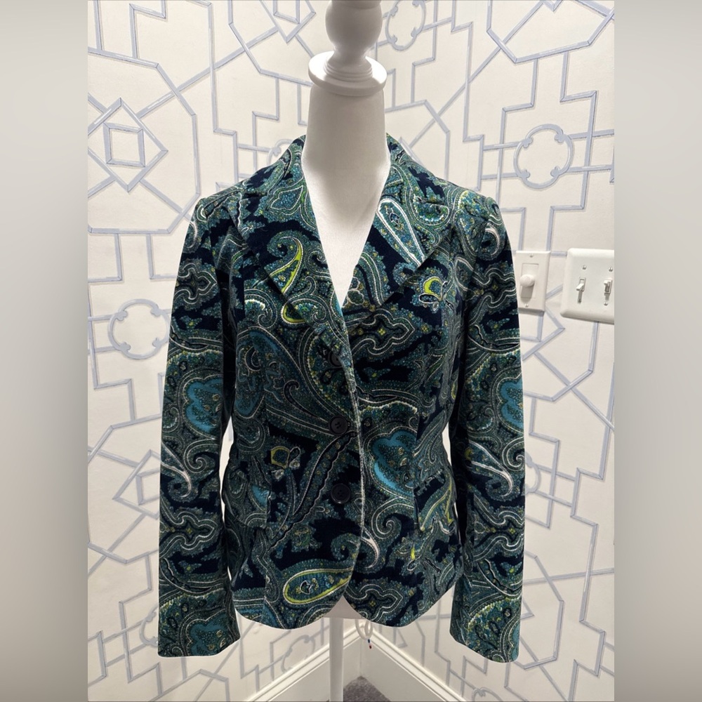 Talbots Paisley Velvet Blazer